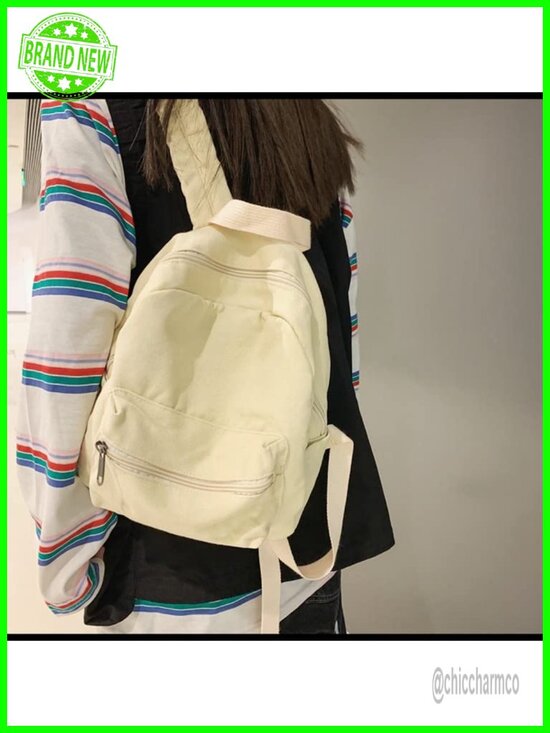 Small Canvas Backpack Purse for Women Teen Girls School Travel Daypack main image 4